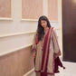 Embroidered Faux Georgette Suit Set with Dupatta