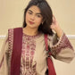 Embroidered Faux Georgette Suit Set with Dupatta