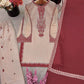 Embroidered Faux Georgette Suit Set with Dupatta
