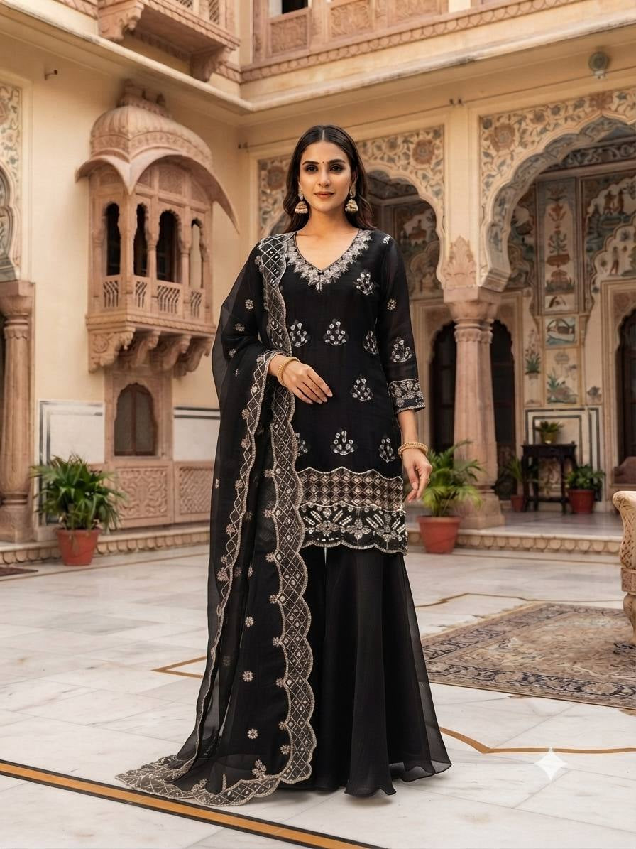Diamond Trellis Cutwork Suit Set