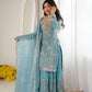 Sky Blue Beaded Sharara Set