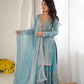 Sky Blue Beaded Sharara Set