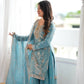 Sky Blue Beaded Sharara Set