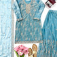 Sky Blue Beaded Sharara Set