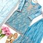 Sky Blue Beaded Sharara Set