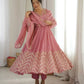 Chevron Sequin Crinkle Silk Anarkali