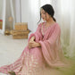 Chevron Sequin Crinkle Silk Anarkali