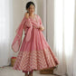 Chevron Sequin Crinkle Silk Anarkali
