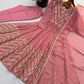 Chevron Sequin Crinkle Silk Anarkali