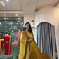 Olive Ombre Georgette Anarkali with Dupatta