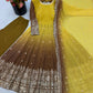 Olive Ombre Georgette Anarkali with Dupatta