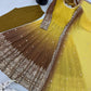 Olive Ombre Georgette Anarkali with Dupatta