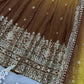 Olive Ombre Georgette Anarkali with Dupatta