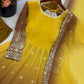 Olive Ombre Georgette Anarkali with Dupatta