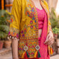 Pink Mirror Jacket Saree Set