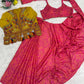 Pink Mirror Jacket Saree Set