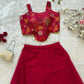 Designer Organza Crop Top with Georgette Plazo Set