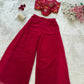 Designer Organza Crop Top with Georgette Plazo Set
