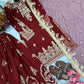 Maroon Satin Sequin Embroidered Suit