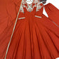 Rust Cutdana Embroidered Gown