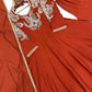 Rust Cutdana Embroidered Gown