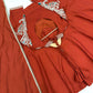 Rust Cutdana Embroidered Gown