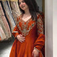 Rust Cutdana Embroidered Gown