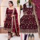 Premium Fandy Silk Embroidered Gown Style Suit Set for Festive and Wedding Wear