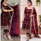 Premium Fandy Silk Embroidered Gown Style Suit Set for Festive and Wedding Wear