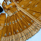 Ivory Peacock Feather Anarkali Gown