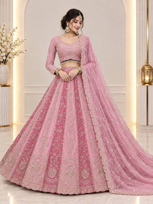 Dusty Rose Sequin Lehenga Set