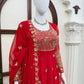 Red Sequin Thread Anarkali Set