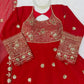 Red Sequin Thread Anarkali Set