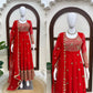 Red Sequin Thread Anarkali Set