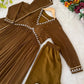Mauve Fox Georgette Anarkali Gown Set with Dupatta
