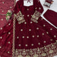 Maroon Floral Sequin Anarkali Set