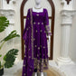 Maroon Floral Sequin Anarkali Set
