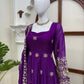 Maroon Floral Sequin Anarkali Set