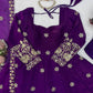 Maroon Floral Sequin Anarkali Set
