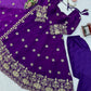 Maroon Floral Sequin Anarkali Set