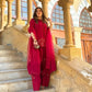 Embroidered Pure Crepe Silk Farshi Suit Set with Dupatta