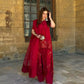 Embroidered Pure Crepe Silk Farshi Suit Set with Dupatta