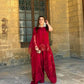 Embroidered Pure Crepe Silk Farshi Suit Set with Dupatta