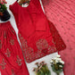 Embroidered Pure Crepe Silk Farshi Suit Set with Dupatta