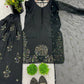 Embroidered Pure Crepe Silk Farshi Suit Set with Dupatta