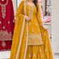 Mustard Gota Sequin Sharara Set