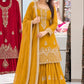 Mustard Gota Sequin Sharara Set