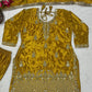 Mustard Gota Sequin Sharara Set