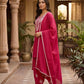 Fuchsia Paisley Embroidered Kurta Salwar