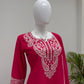 Fuchsia Paisley Embroidered Kurta Salwar